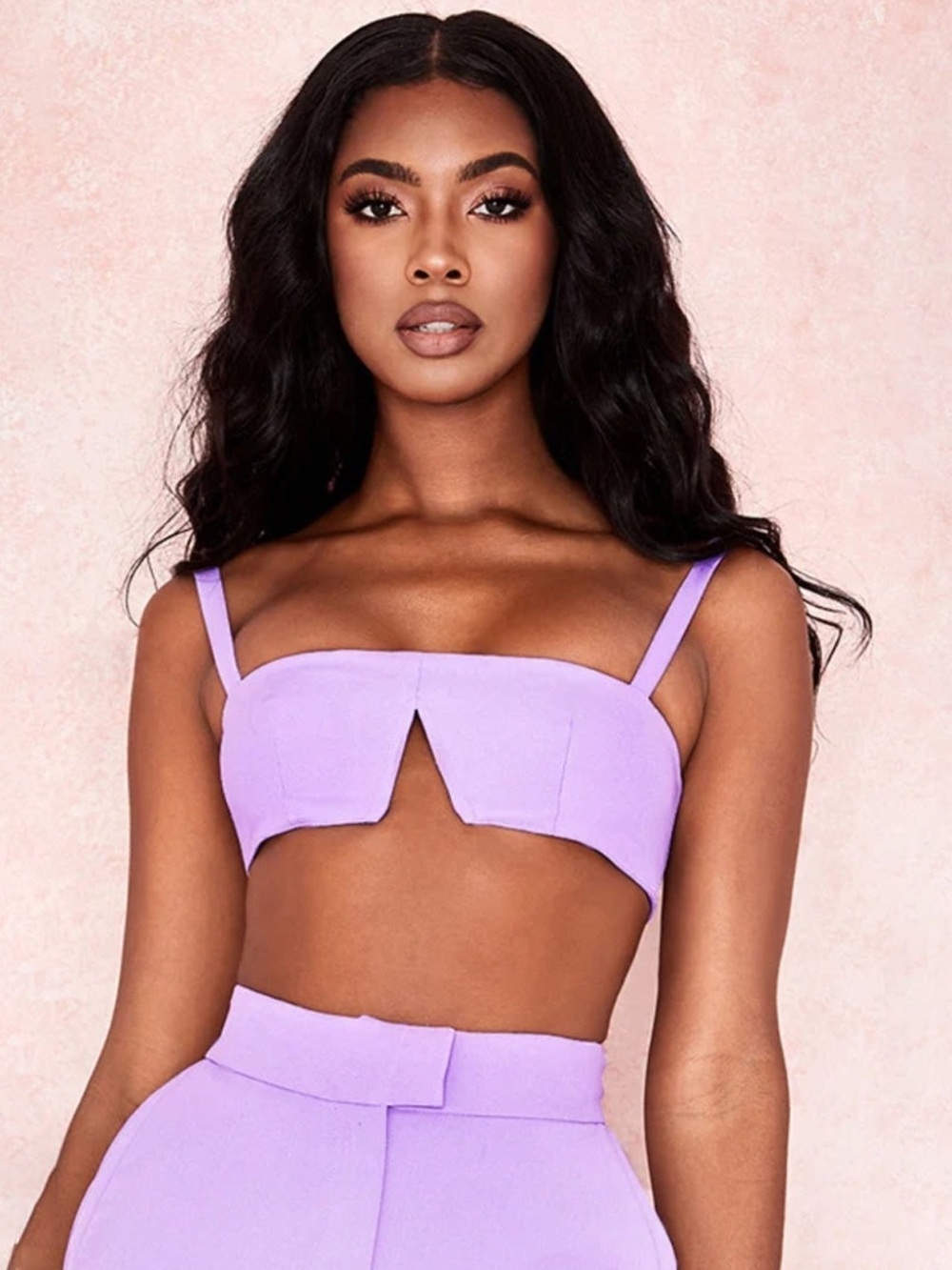 NEW House Of CB Leela Crop Top Bralette Violet Purple Pastel Size XS NWT